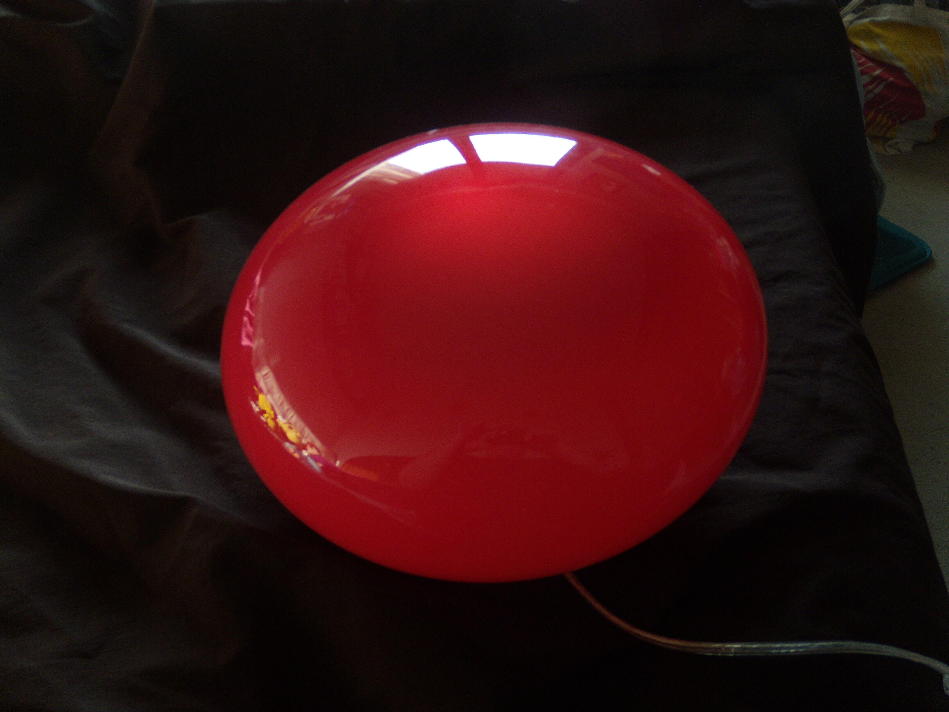 Table lamp flat ball, red mushroom with switch