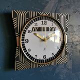 Vintage clock silent rectangular wall clock "jaz black gold"