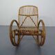 Mid-Century Italian Bamboo Rocking Chair, 1950s
