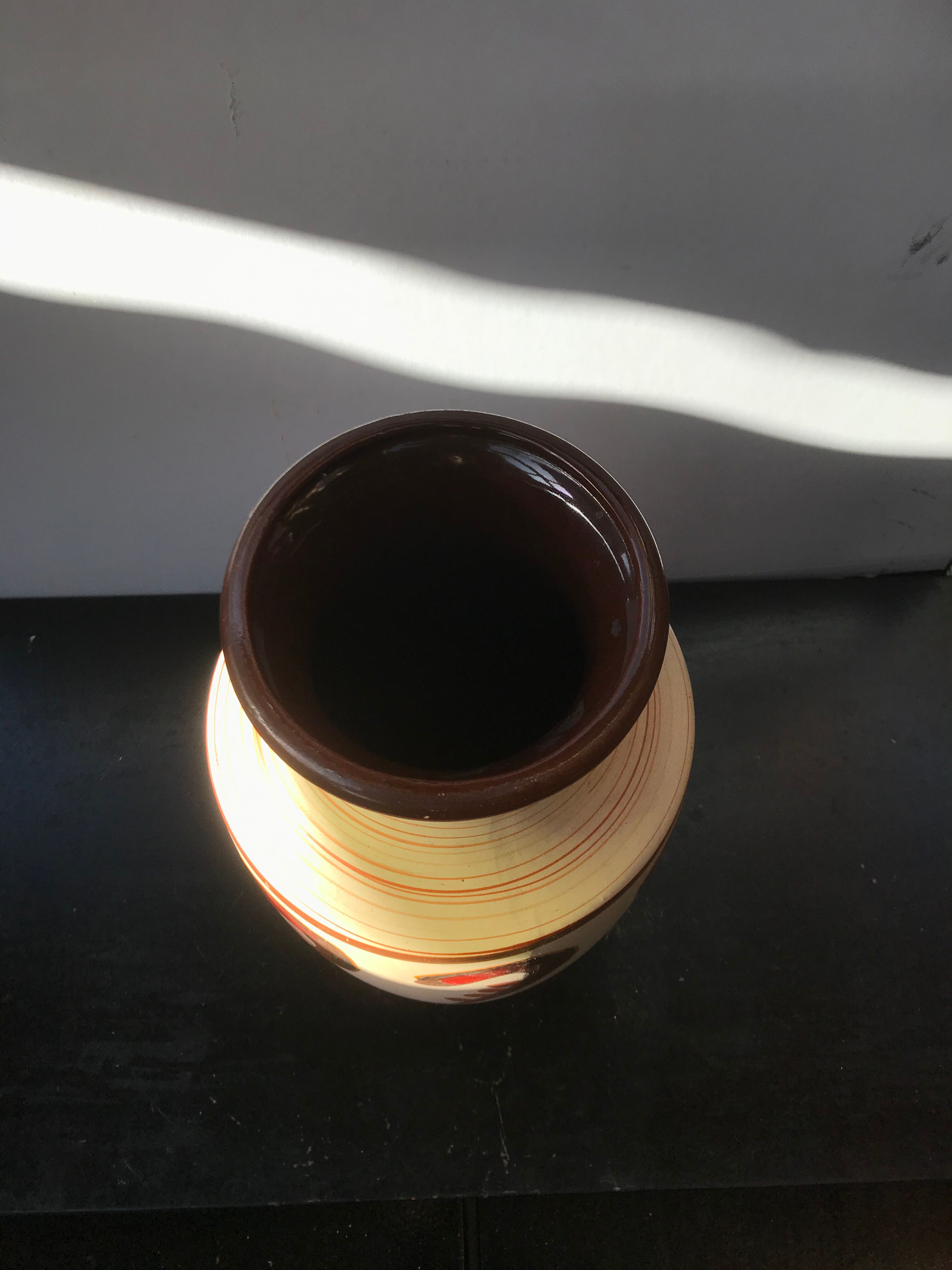 Former Vase Grand Ceramics Beige - Painting Germany 70s Vintage