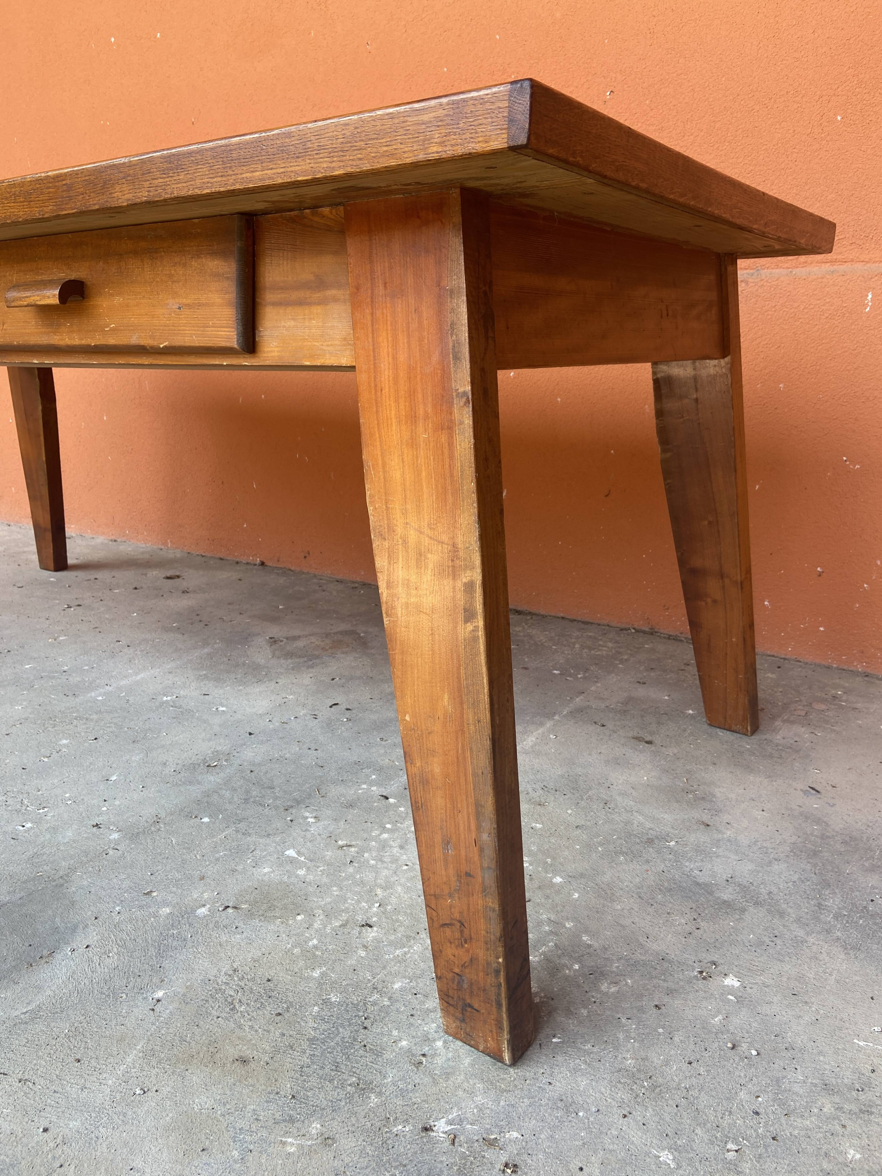 Farmhouse table Scandinavian brutalist dining table vintage 1960s legs com