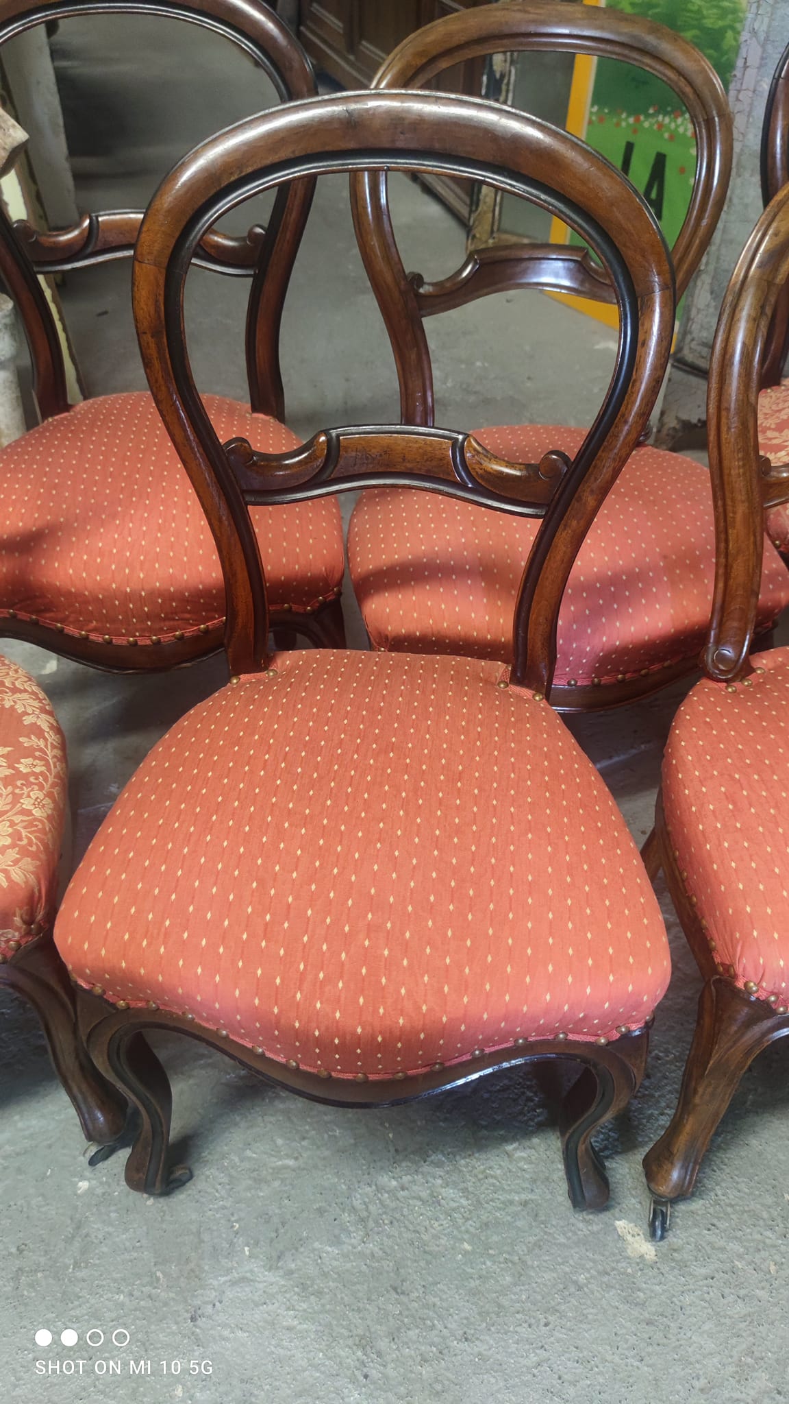 Set of 7 solid walnut chairs circa 1870