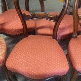 Series of 7 solid walnut chairs circa 1870