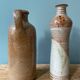 Lot d’un vase et d’un pichet vintage en grès vernissé