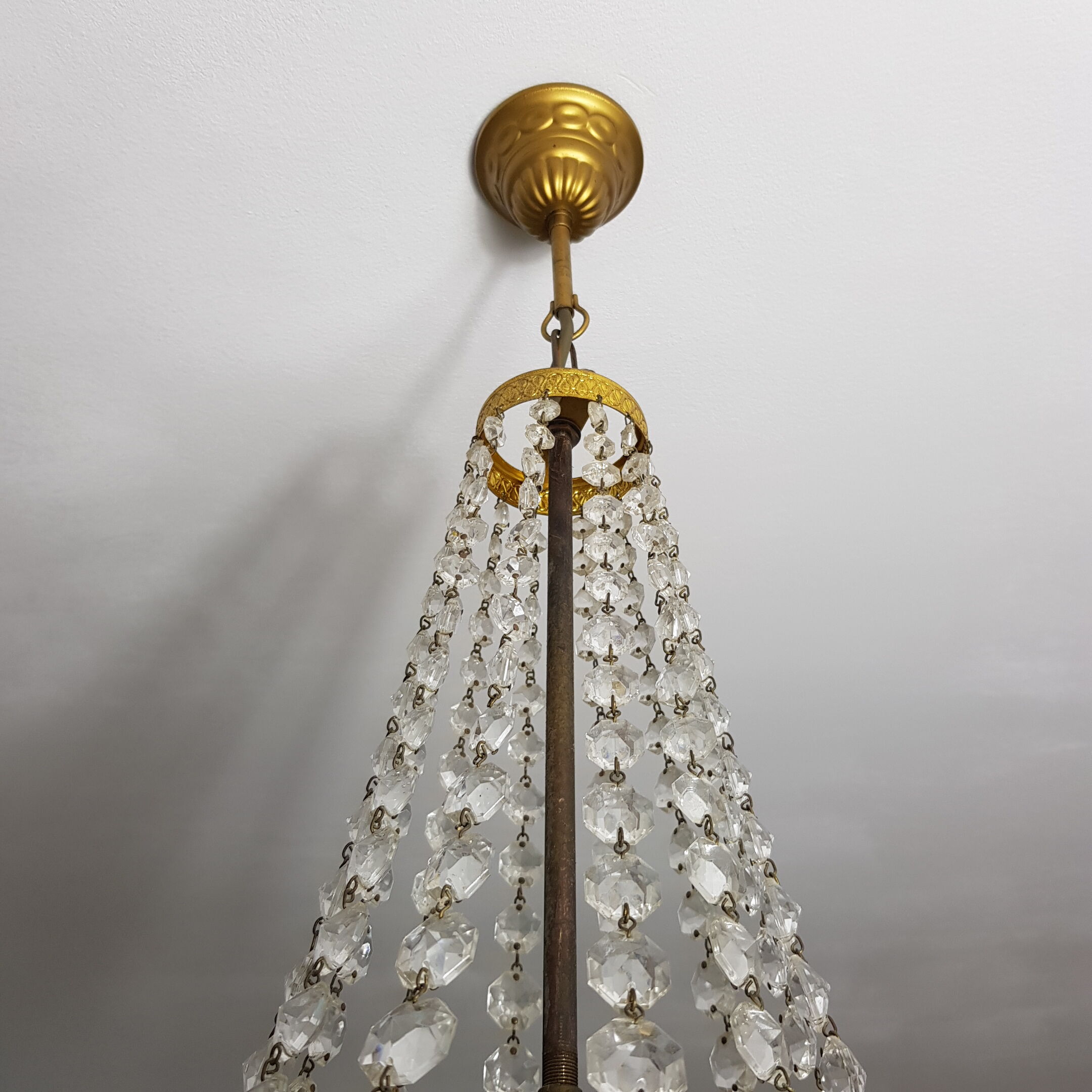 Basket chandelier with stamps