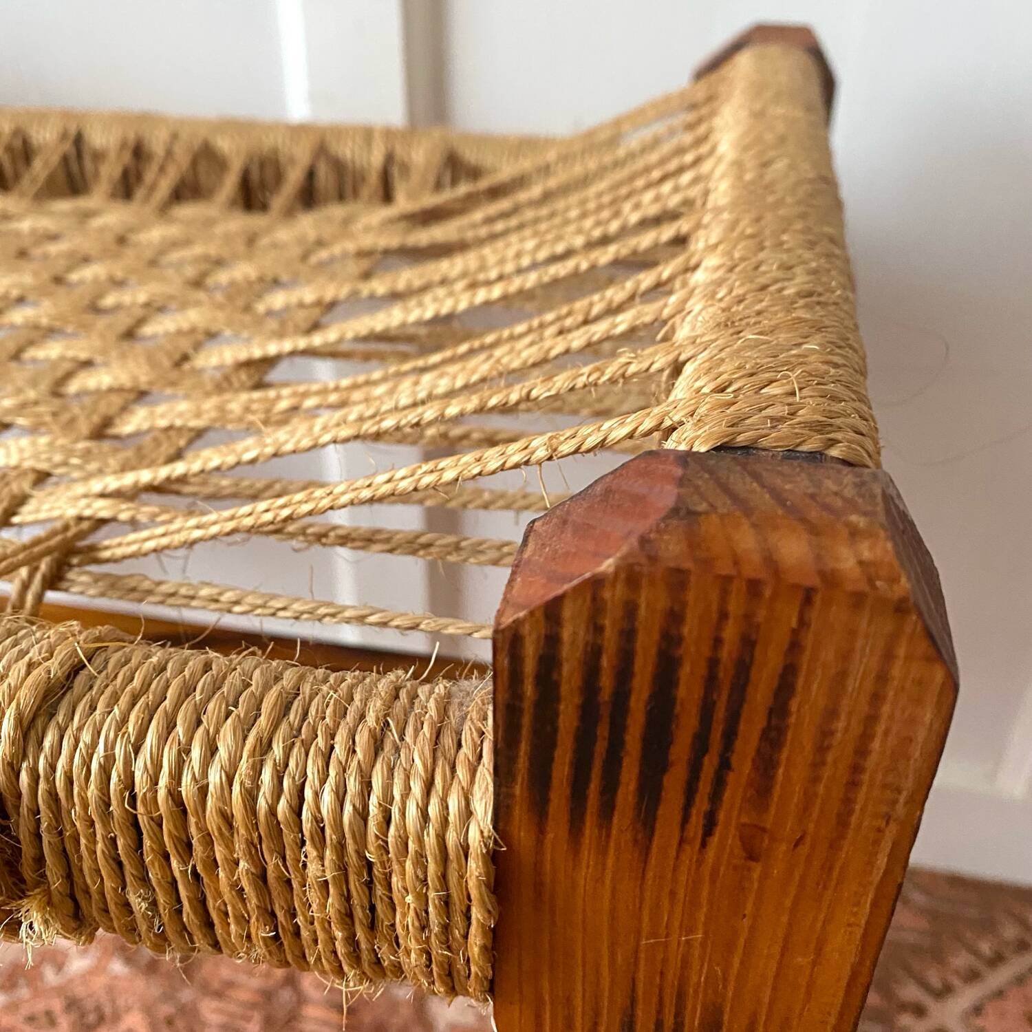 1960s woven seat stool
