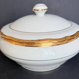 Fine white porcelain soup tureen from Limoges.