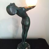 Max Le Verrier Large Art Deco lamp model "Lumina" 64 CM
