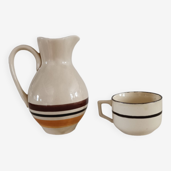 Iron earth milk jug and cup
