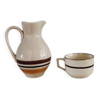 Iron earth milk jug and cup