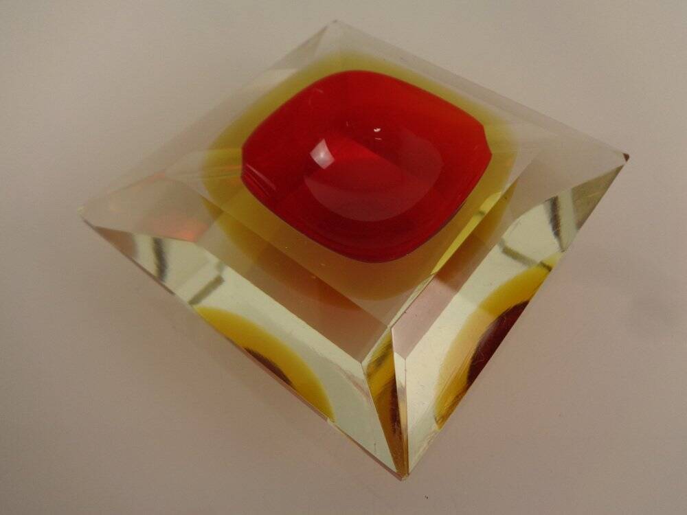 Sommerso Murano Glass Ashtray, Italy, 1960s