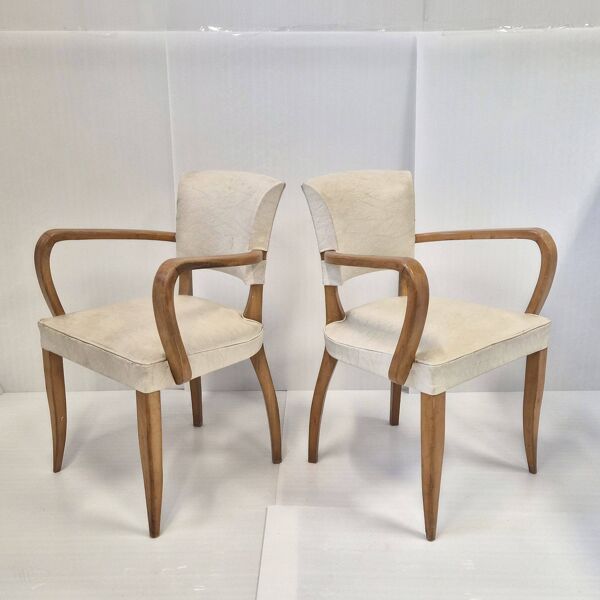 Paire de fauteuils bridge 1950 vintage