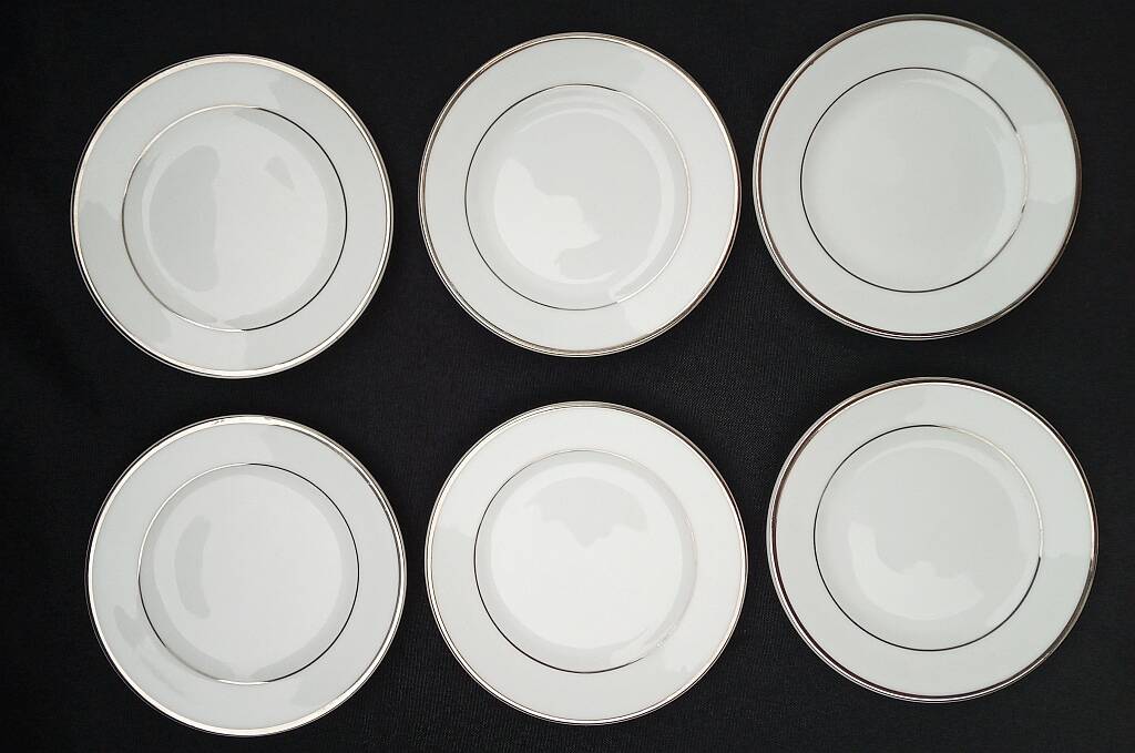 Vintage Vista Alegre Coimbra Dessert Plate Set of 6 Elegant Silver Rim