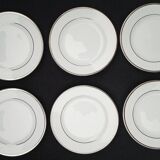 Vintage Vista Alegre Coimbra Dessert Plate Set of 6 Elegant Silver Rim
