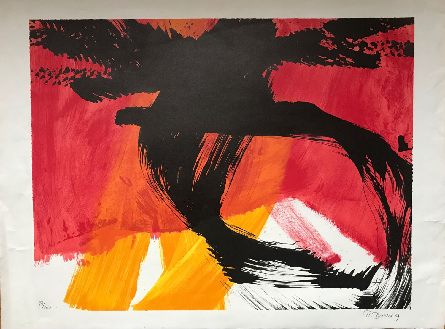 Composition. original lithograph signed by roswitha doérig.