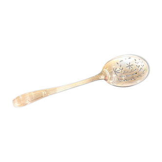 Openwork serving spoon, silver metal