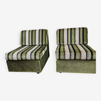 Pair of vintage corduroy lounge chairs 1970"
