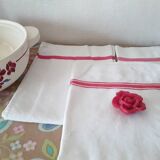 3 old mixed-breed tea towels