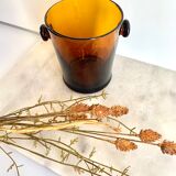 Amber glass ice bucket