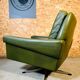 Fauteuil en cuir vert olive vintage danois Svend Skipper