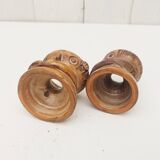 Pair of anthropomorphic egg cups by Jacques Pouchain