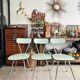 Set of 3 green Formica chairs