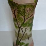 Legras painted frosted glass vase