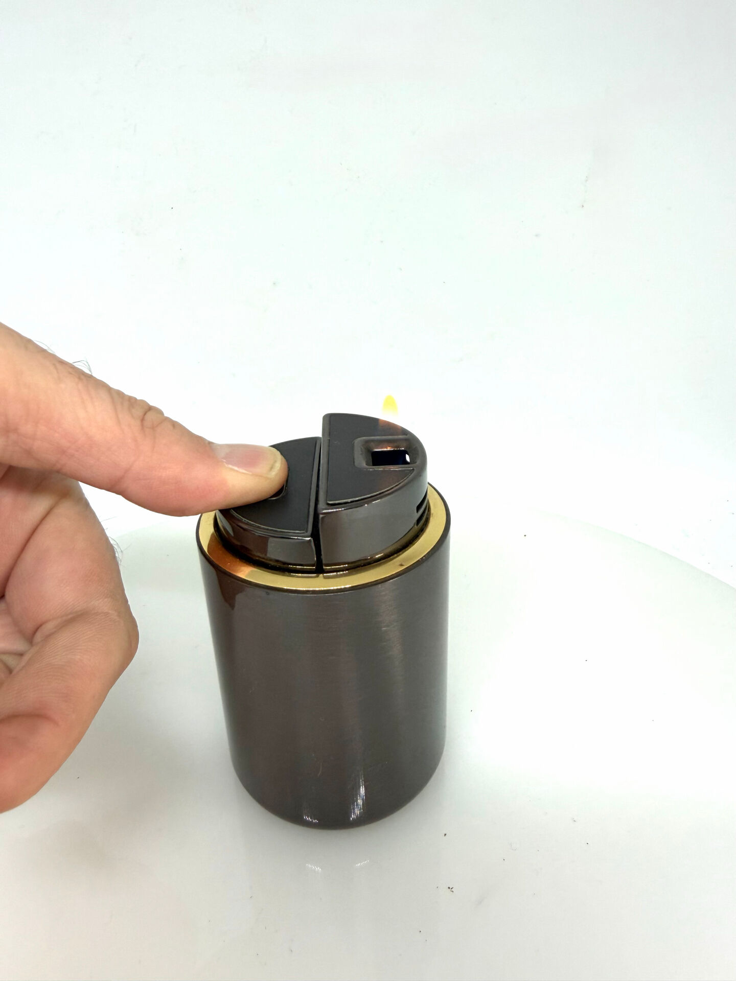 Minimalist Vintage SAROME Japan Table Lighter Modernist in Metal