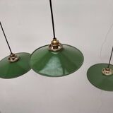 Enameled sheet metal pendant lights