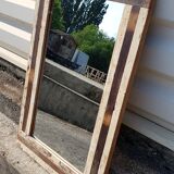 Rectangular mirror in polychrome wood