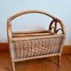 Vintage rattan magazine rack 1970