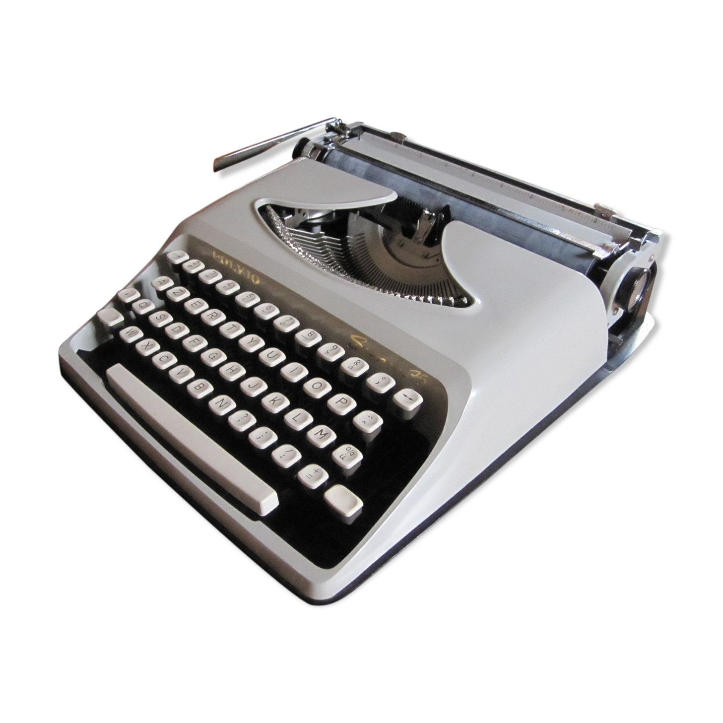 Polyjo Super 75 typewriter with its transport case