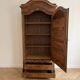 Antique oak linen cupboard with mirror