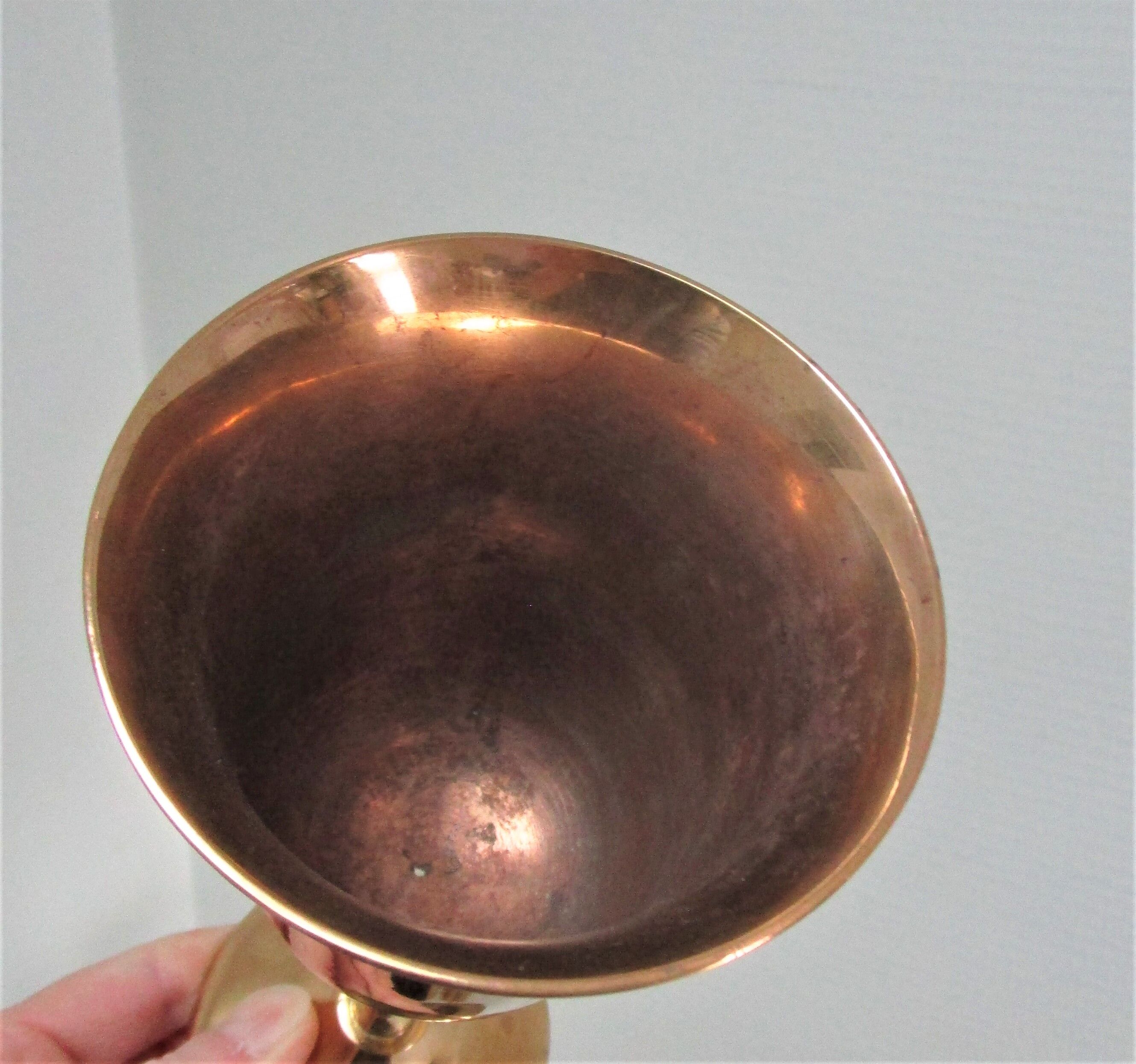 Set of eight vintage solid brass walking glasses