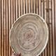 Grande coupe en rotin bambou et laiton 1960