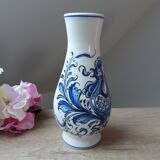 Ceramic Vase Bird Blue Hand-Painted Portugal
