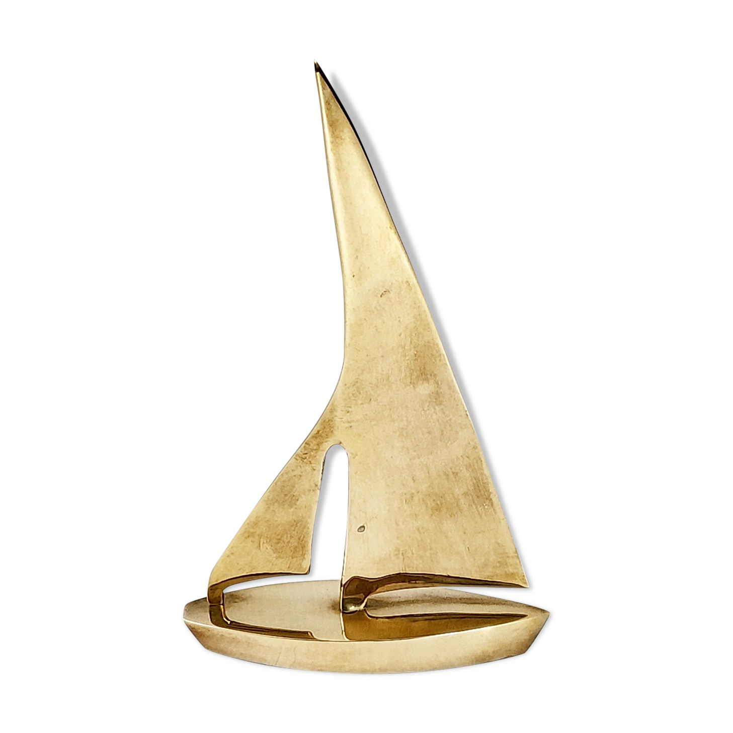 Vintage sailboat 1970 golden brass