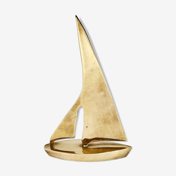 Vintage sailboat 1970 golden brass