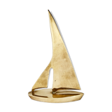 Vintage sailboat 1970 golden brass