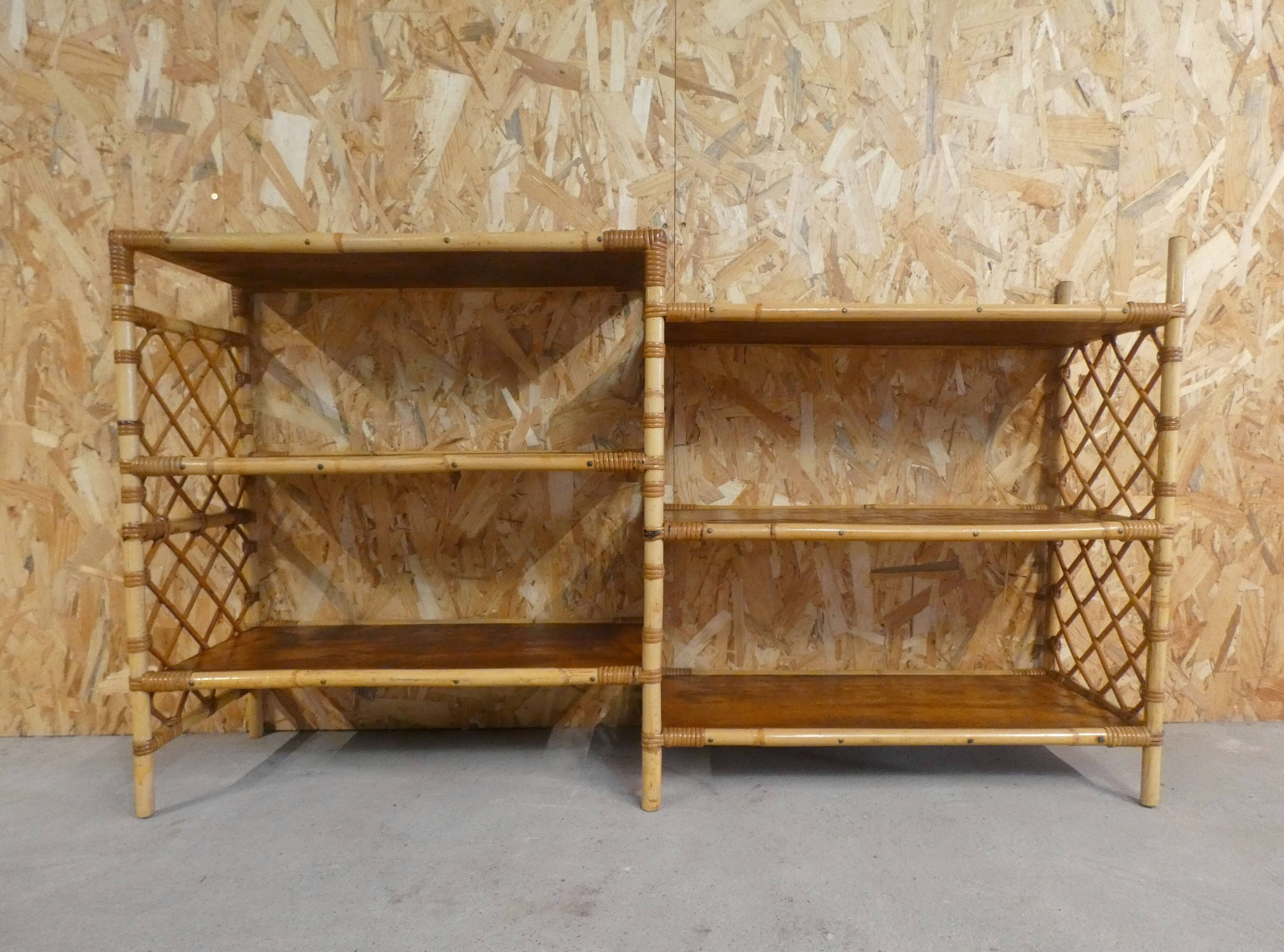 Rattan console shelf sideboard