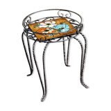 Wrought iron pedestal table Vallauris