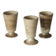 Set of 3 mid-century pottery cups from the 1960s.