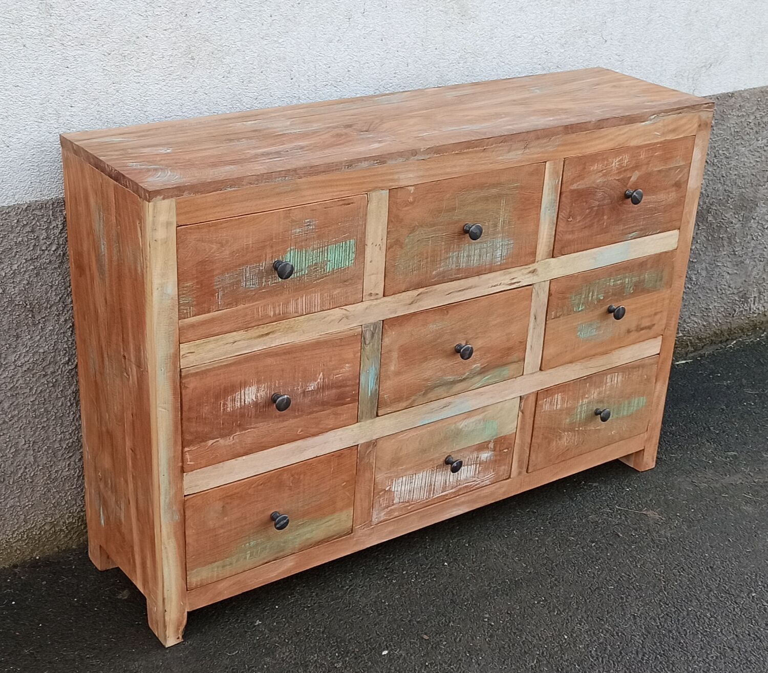 Old wooden chest of drawers 9 drawers