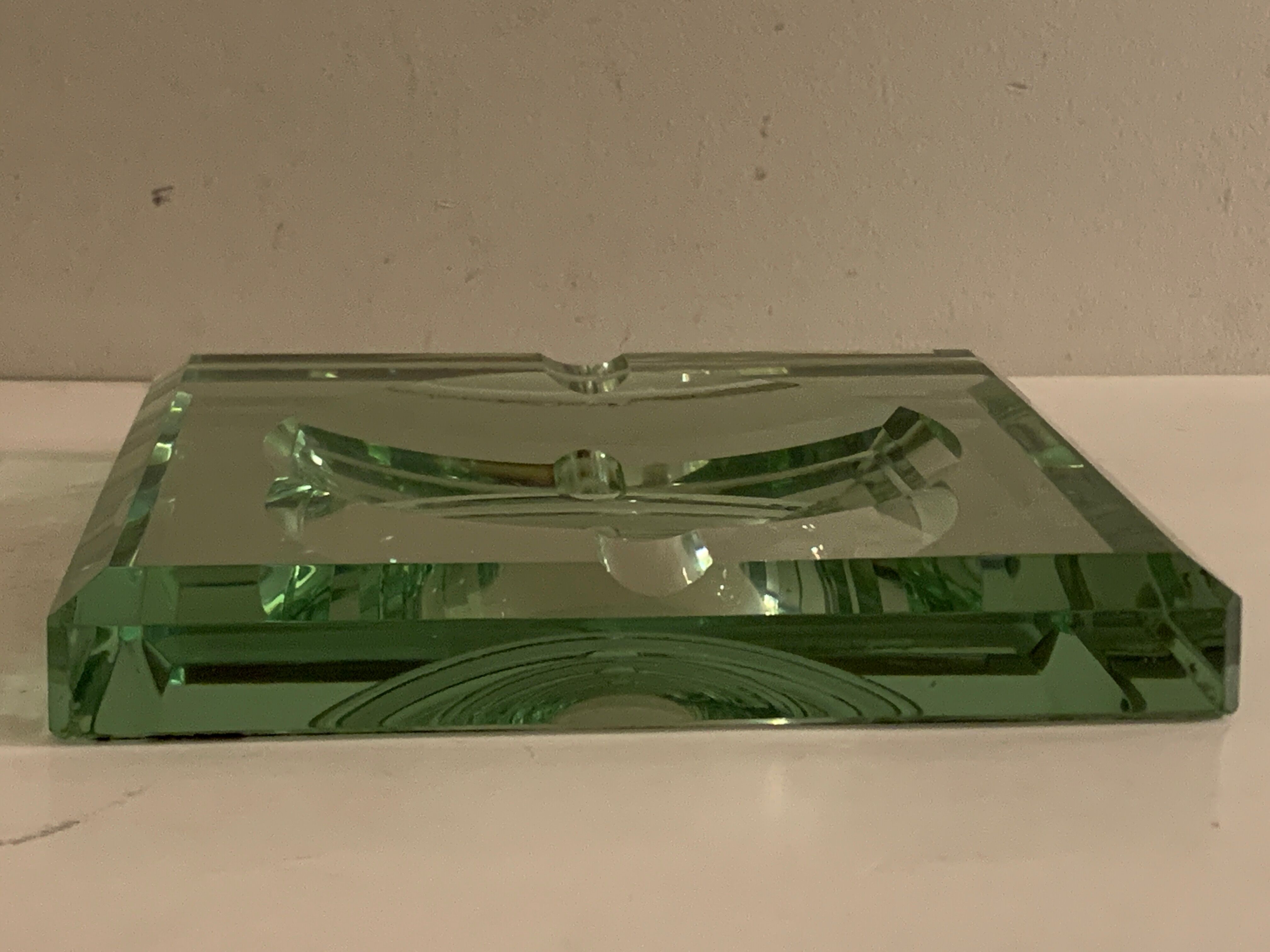 Jean Luce's square mirror art deco ashtray