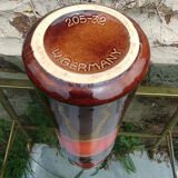 Vase soliflore vintage en céramique vernissée années 70 w.germany orange/marron