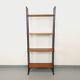 Vintage Italian modular teak and metal bookcase