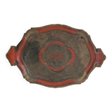 Plateau florentin doré et orange – 44,5 x 29 cm