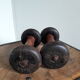 Pair of dumbbells wood and cast iron weight 1.5 kg
