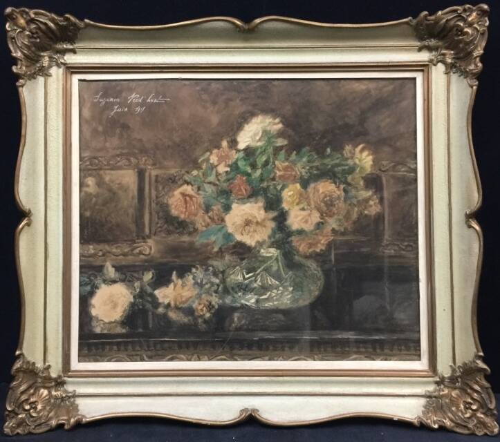 Painting “Still life with roses”. Watercolor.