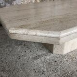 Large octagonal coffee table in 70s/80s travertine